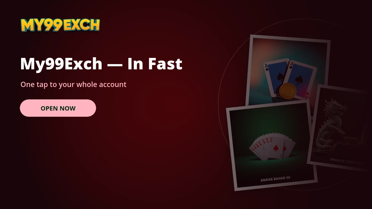 My99Exch login panel banner with casino and cricket game tiles