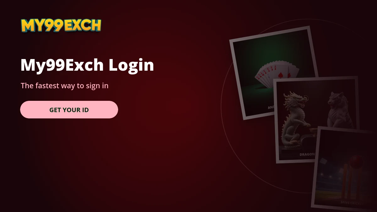 My99Exch login panel banner with card room and roulette tiles