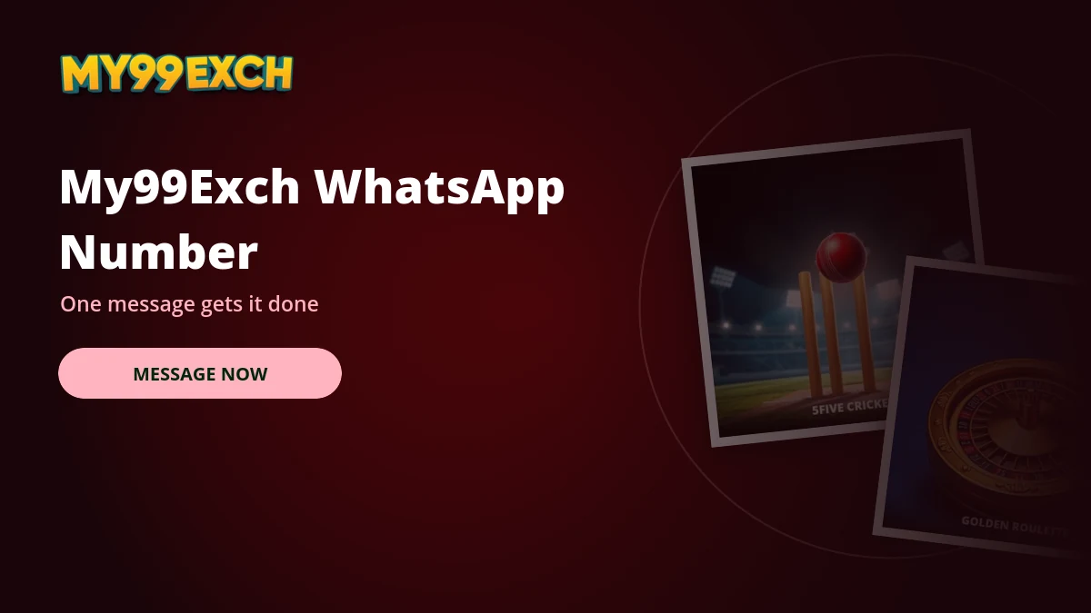 My99Exch whatsapp number panel banner with casino game tiles
